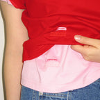 RONRON MINI LABEL CROP SHORT SLEEVE RED