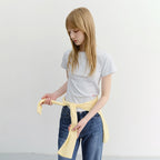 DUNST CURVED HEM SLIM TOP LIGHT MELANGE GREY_UDTS6B225G1