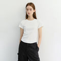 DUNST CURVED HEM SLIM TOP WHITE_UDTS6B225WT