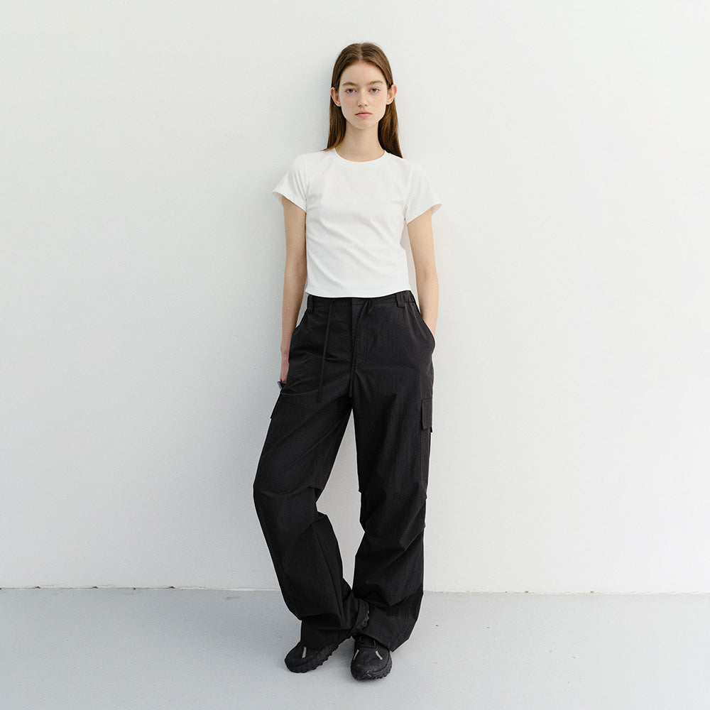 DUNST CURVED HEM SLIM TOP WHITE_UDTS6B225WT