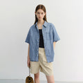 DUNST UNISEX LINEN DENIM SHIRT LIGHT BLUE_UDSH6B129B1