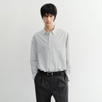 DUNST UNISEX SEERSUCKER BD SHIRT IVORY CHECK_UDSH6B127IV