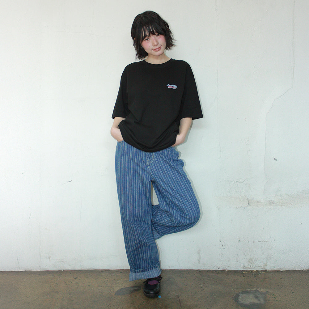RONRON VINTAGE RASPBERRY OVER FIT T SHIRT BLACK