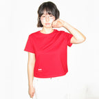 RONRON MINI LABEL CROP SHORT SLEEVE RED
