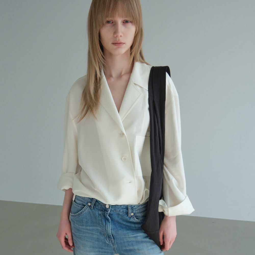 LOW CLASSIC OPEN COLLAR 2-WAY SHIRT_IVORY [LW261SH01IV]