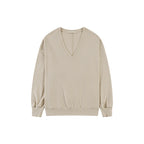Siyazu [Lupita, Lupita PICK] SITP5274 V-neck stingray comfort t-shirt_Light beige