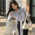 GIEMAR SHINING TIE BLOUSE SKY BLUE Shining tie blouse sky blue