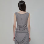FLAREUP Draped Mesh Layered Sleeveless (FL-116_Gray)