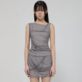FLAREUP Draped Mesh Layered Sleeveless (FL-116_Gray)