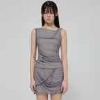 FLAREUP Draped Mesh Layered Sleeveless (FL-116_Gray)