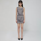 FLAREUP Draped Mesh Layered Sleeveless (FL-116_Gray)