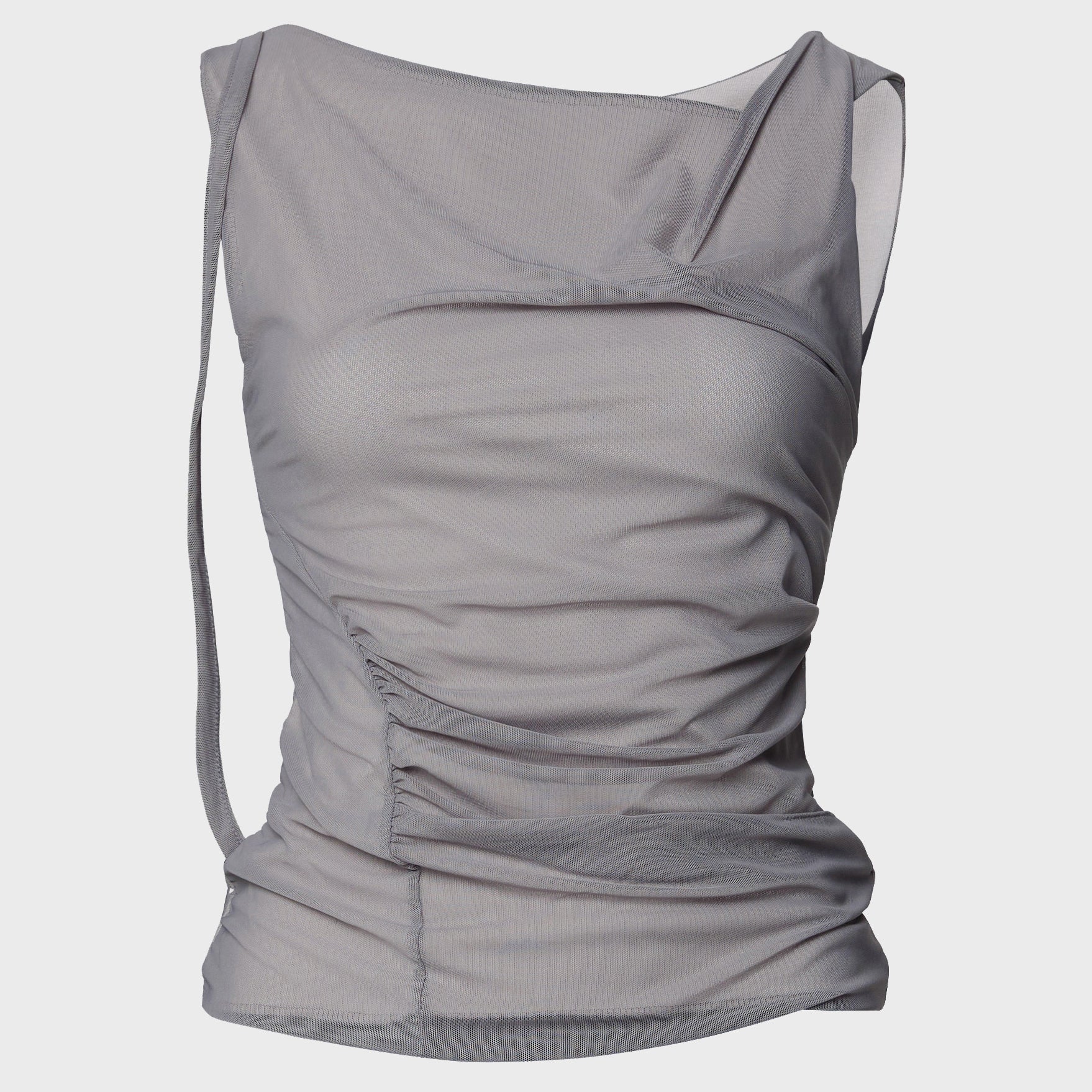 FLAREUP Draped Mesh Layered Sleeveless (FL-116_Gray)