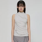 FLAREUP Draped Sleeveless Top (FL-135_Cloud White)