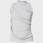 FLAREUP Draped Sleeveless Top (FL-135_Cloud White)