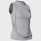 FLAREUP Draped Sleeveless Top (FL-135_Gray)