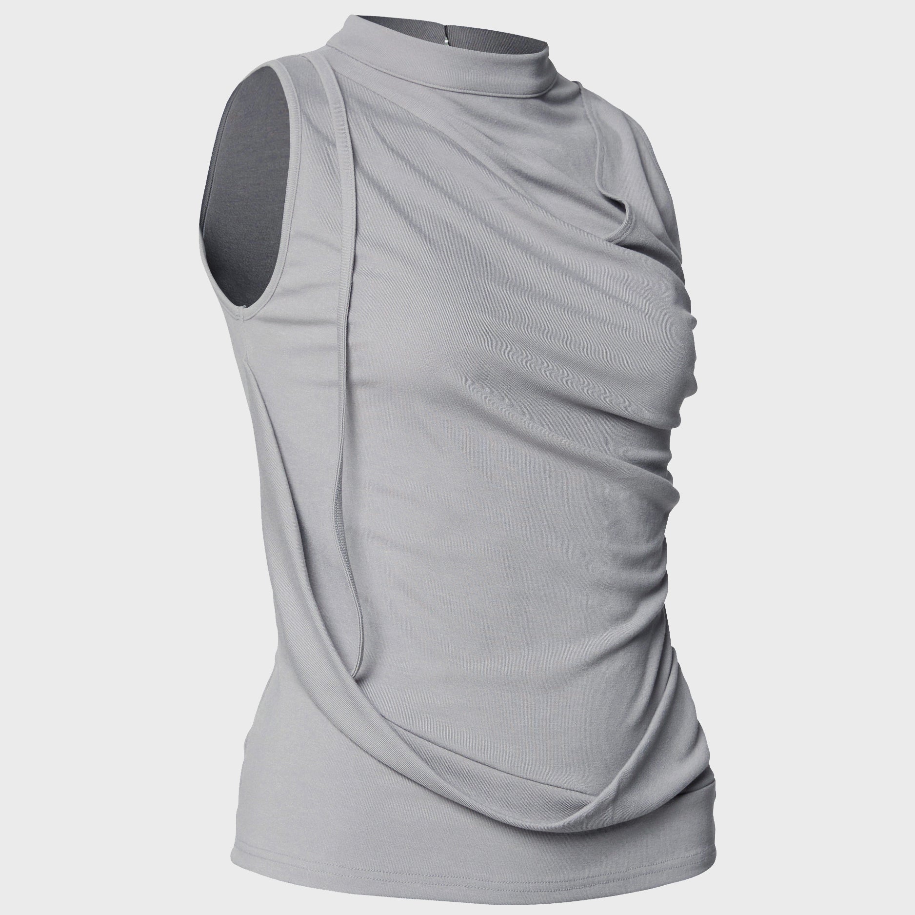 FLAREUP Draped Sleeveless Top (FL-135_Gray)