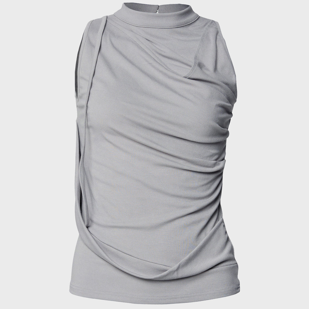 FLAREUP Draped Sleeveless Top (FL-135_Gray)