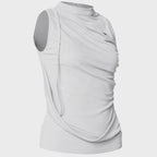 FLAREUP Draped Sleeveless Top (FL-135_Cloud White)