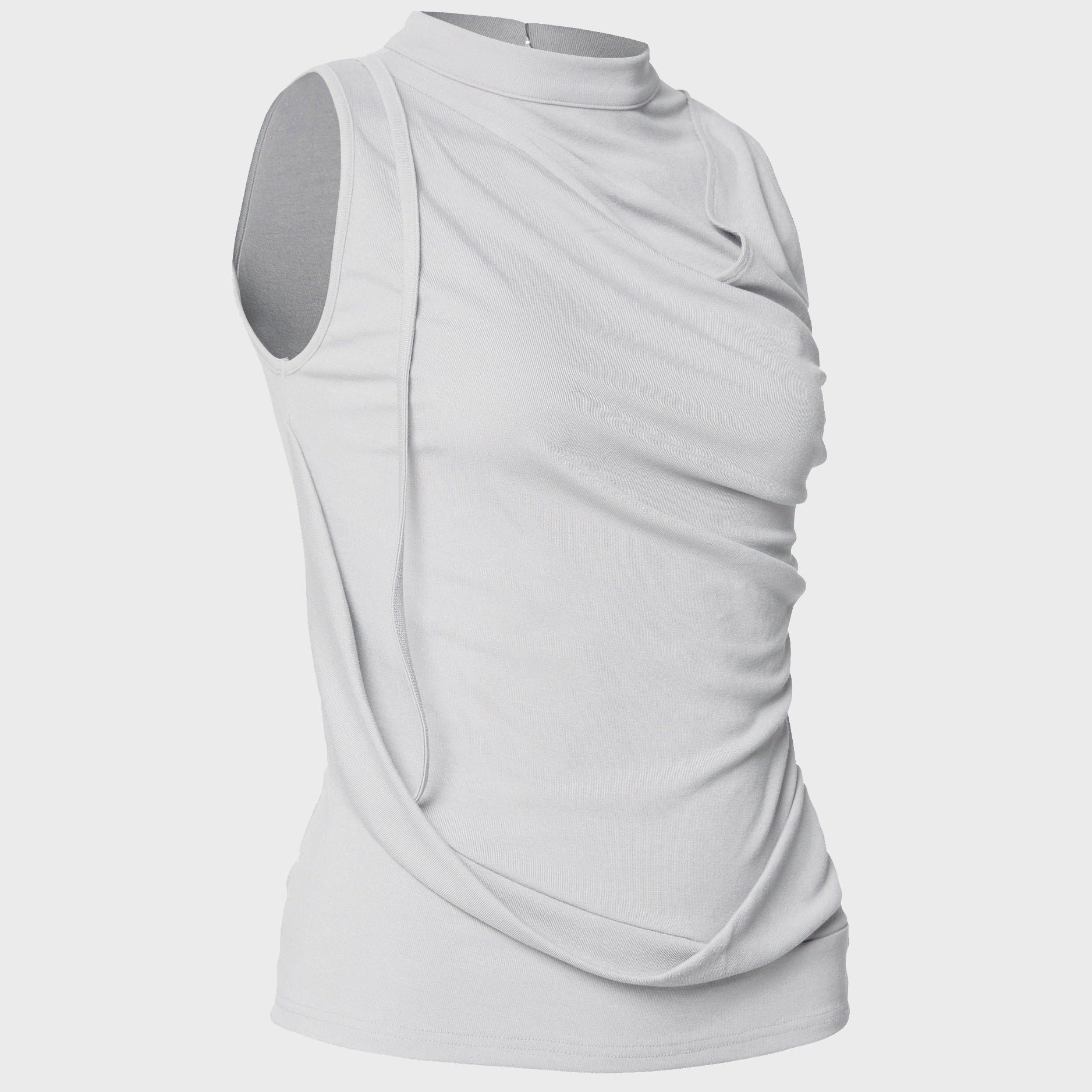FLAREUP Draped Sleeveless Top (FL-135_Cloud White)