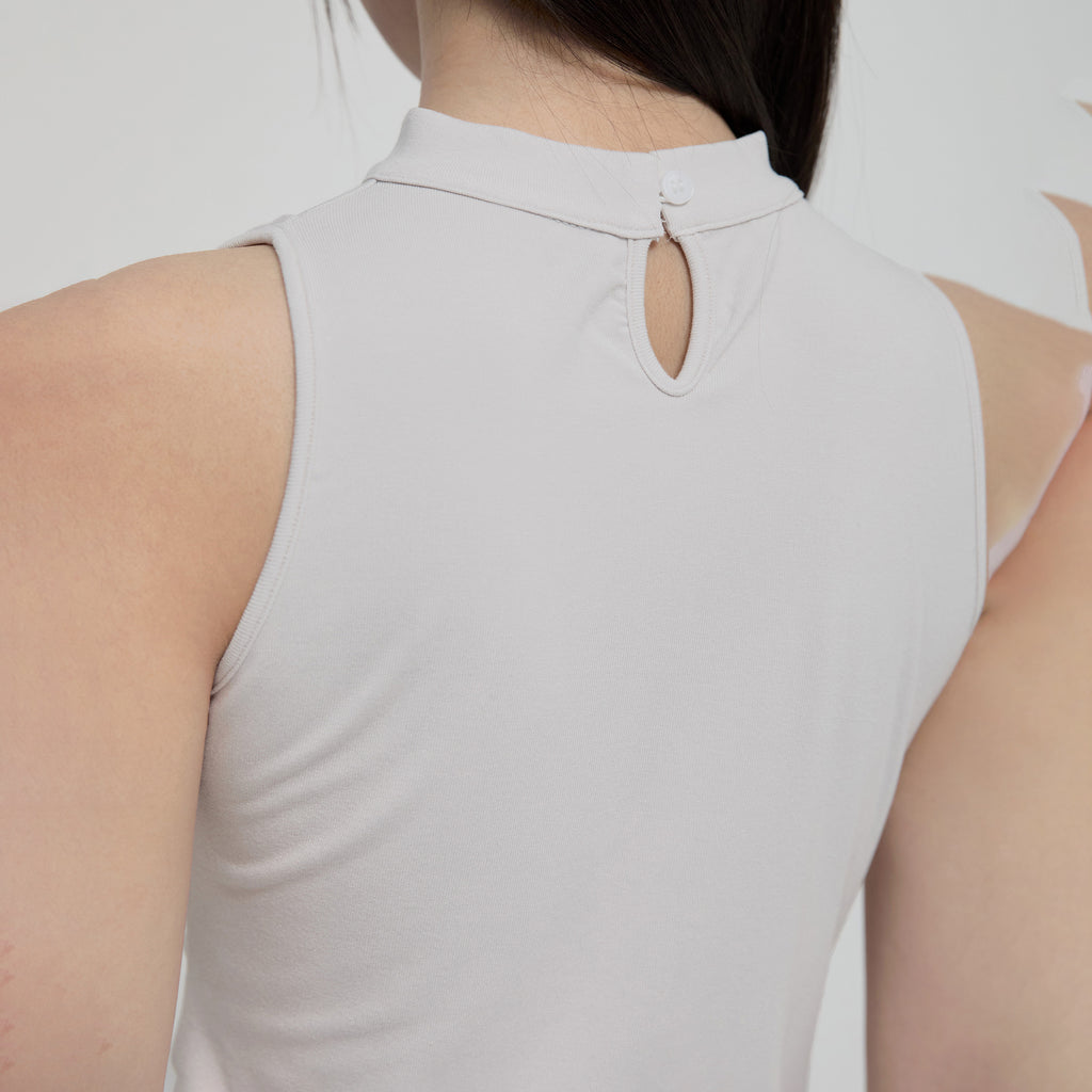 FLAREUP Draped Sleeveless Top (FL-135_Cloud White)