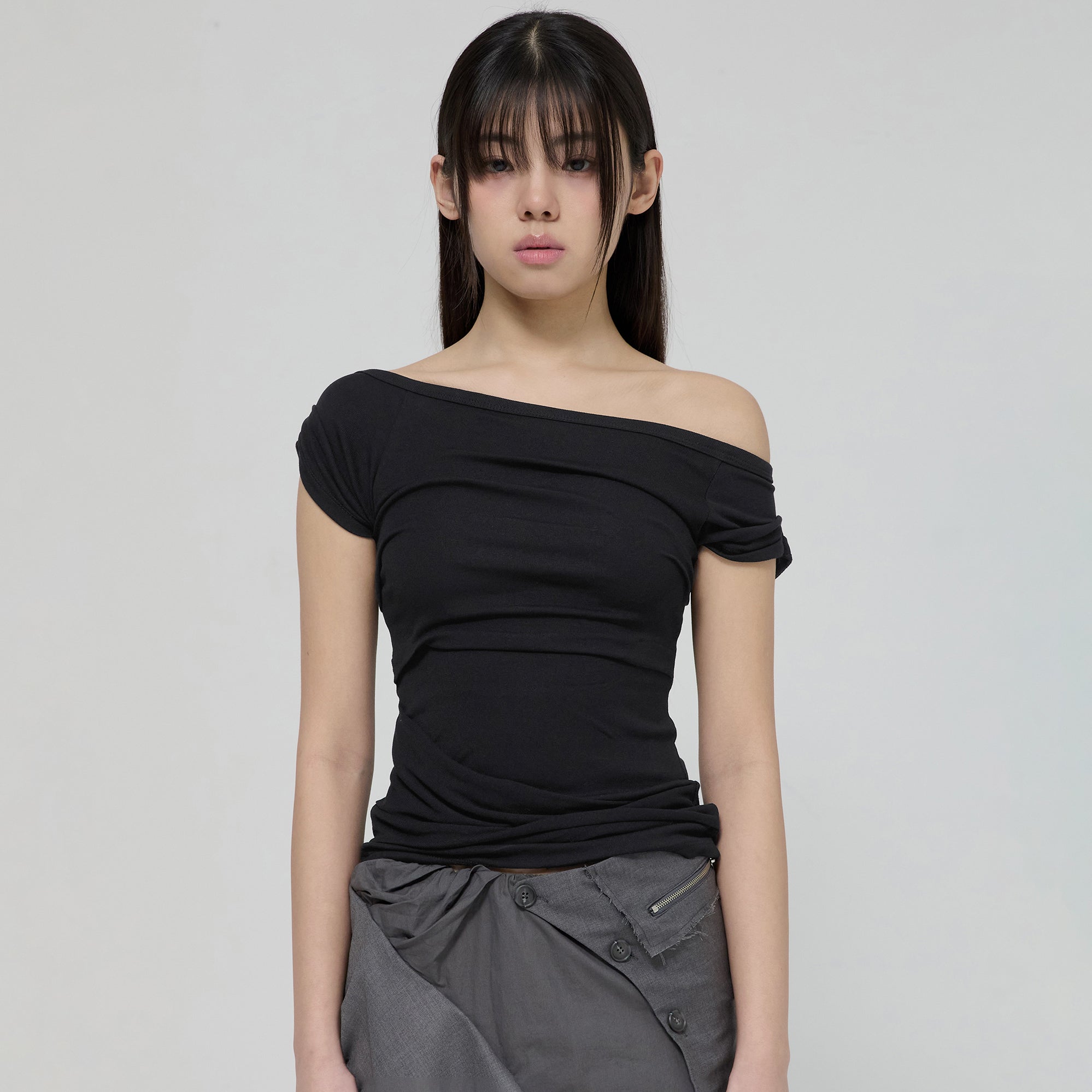FLAREUP Draped Top (FL-130_Black)