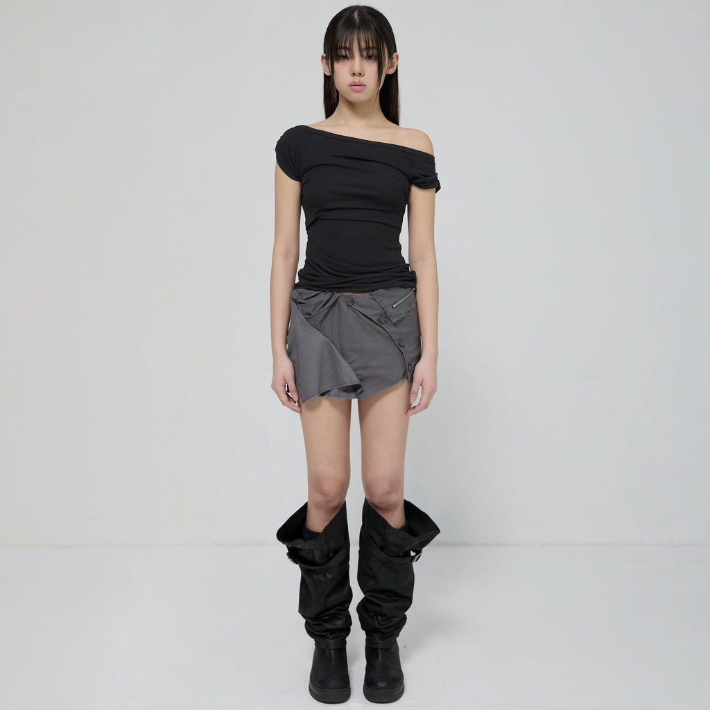 FLAREUP Draped Top (FL-130_Black)