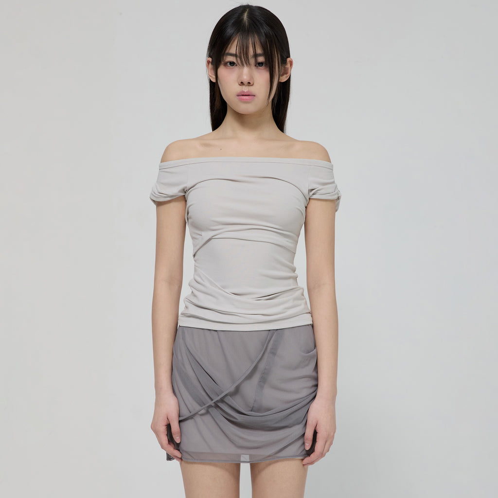 FLAREUP Draped Top (FL-130_Cloud White)