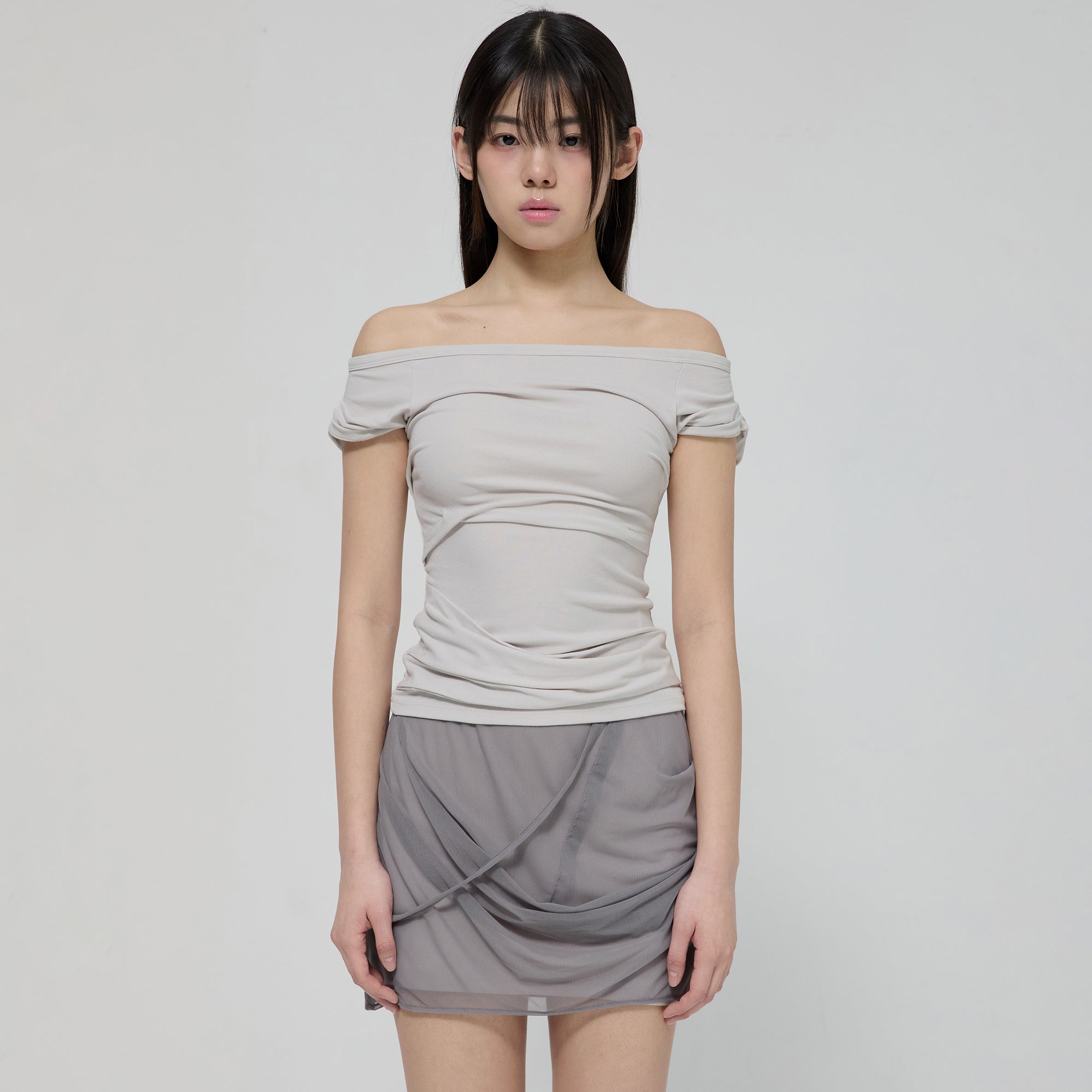 FLAREUP Draped Top (FL-130_Cloud White)