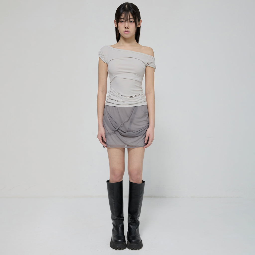 FLAREUP Draped Top (FL-130_Cloud White)