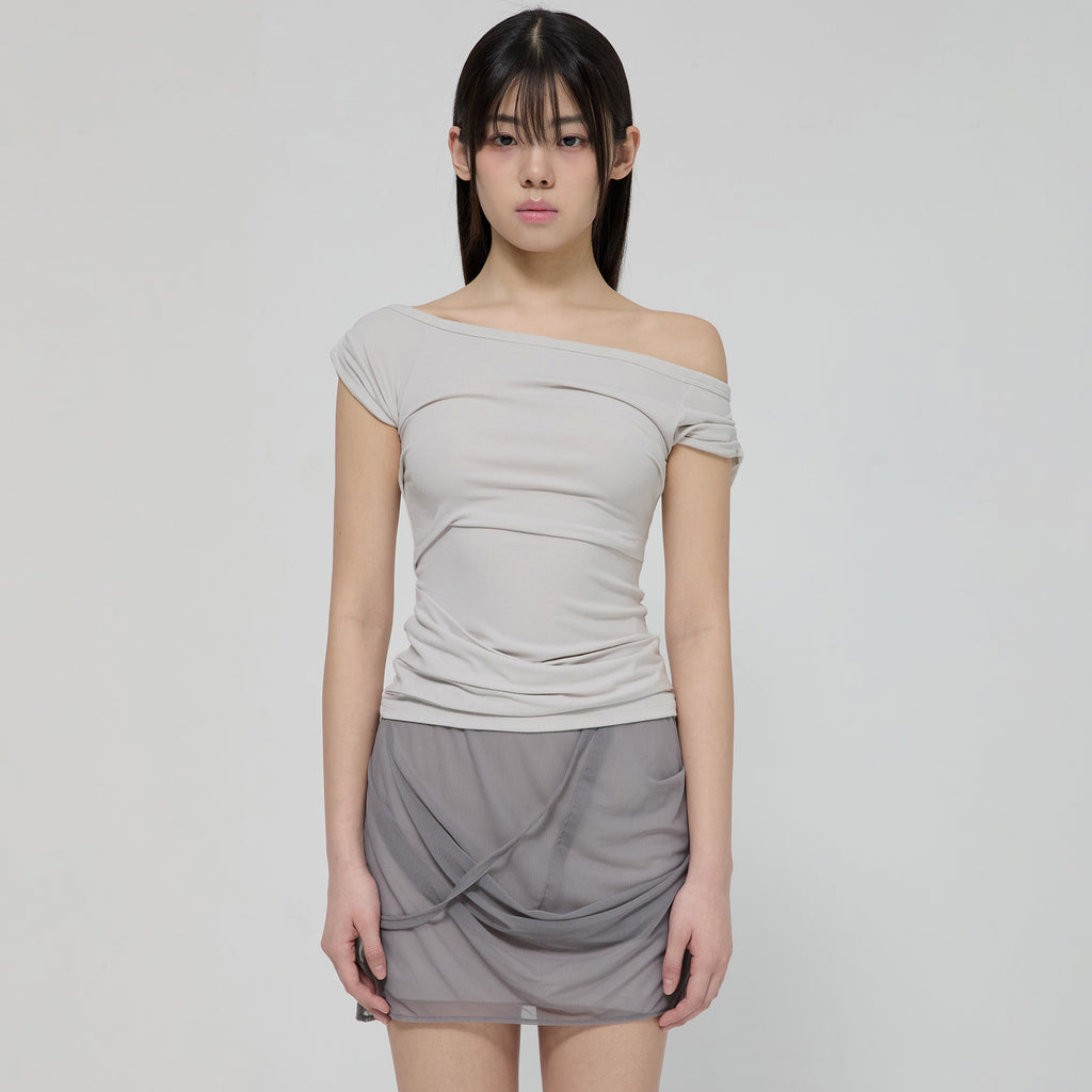 FLAREUP Draped Top (FL-130_Cloud White)