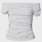 FLAREUP Draped Top (FL-130_Cloud White)