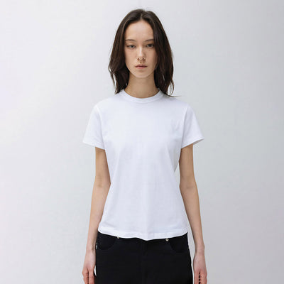 W Supima Cotton Premium T-Shirt WHITE