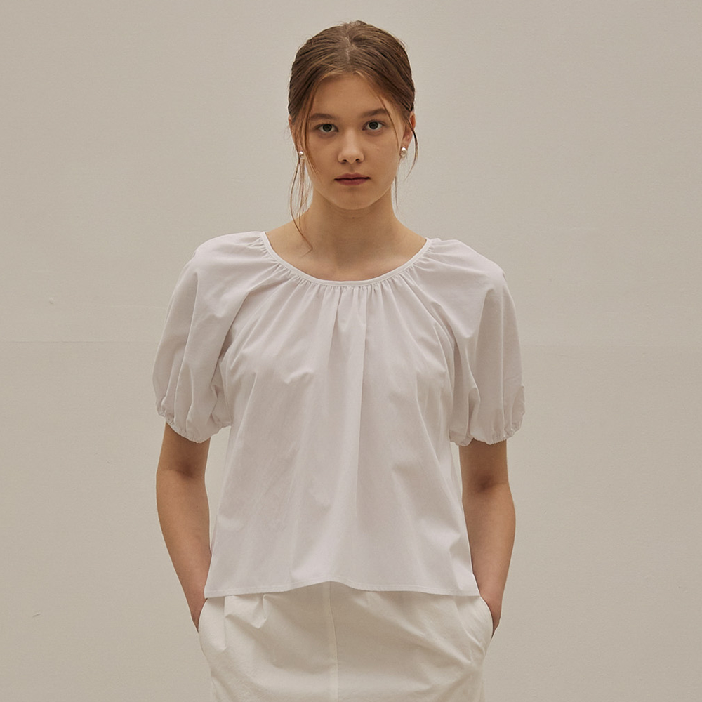 MANGOMANYPLEASE INES SHIRRING BLOUSE (3colors)