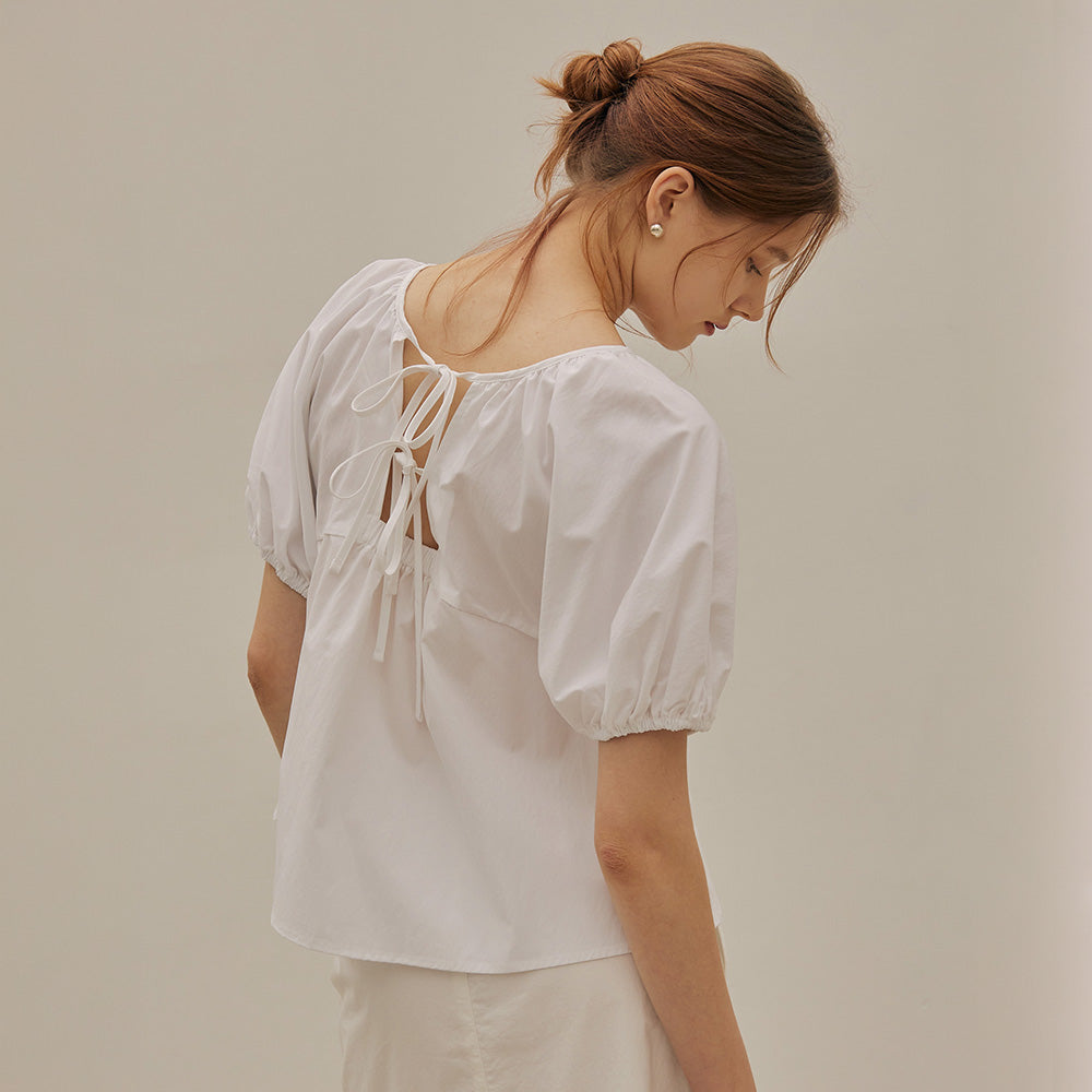 MANGOMANYPLEASE INES SHIRRING BLOUSE (3colors)