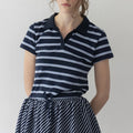 HAAG a minimal pique t-sh (navy stripe)