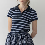 HAAG a minimal pique t-sh (navy stripe)