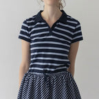 HAAG a minimal pique t-sh (navy stripe)