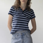 HAAG a minimal pique t-sh (navy stripe)