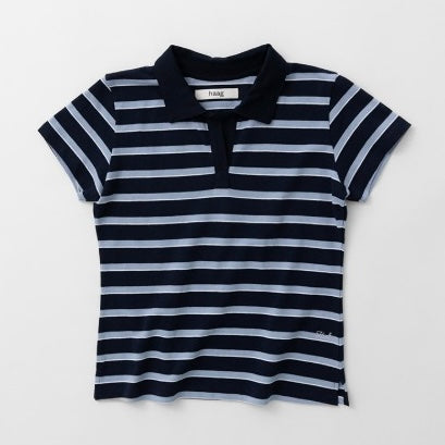 HAAG a minimal pique t-sh (navy stripe)