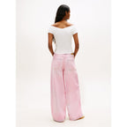 TOMMY JEANS Slim off-shoulder rib top_Ivory