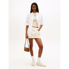 TOMMY JEANS Relaxed linen blend shirt_Ivory
