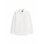 TOMMY JEANS Relaxed linen blend shirt_Ivory