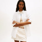 TOMMY JEANS Relaxed linen blend shirt_Ivory