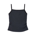 BITTERCELLS V Neck Shirring Sleeveless-Charcoal