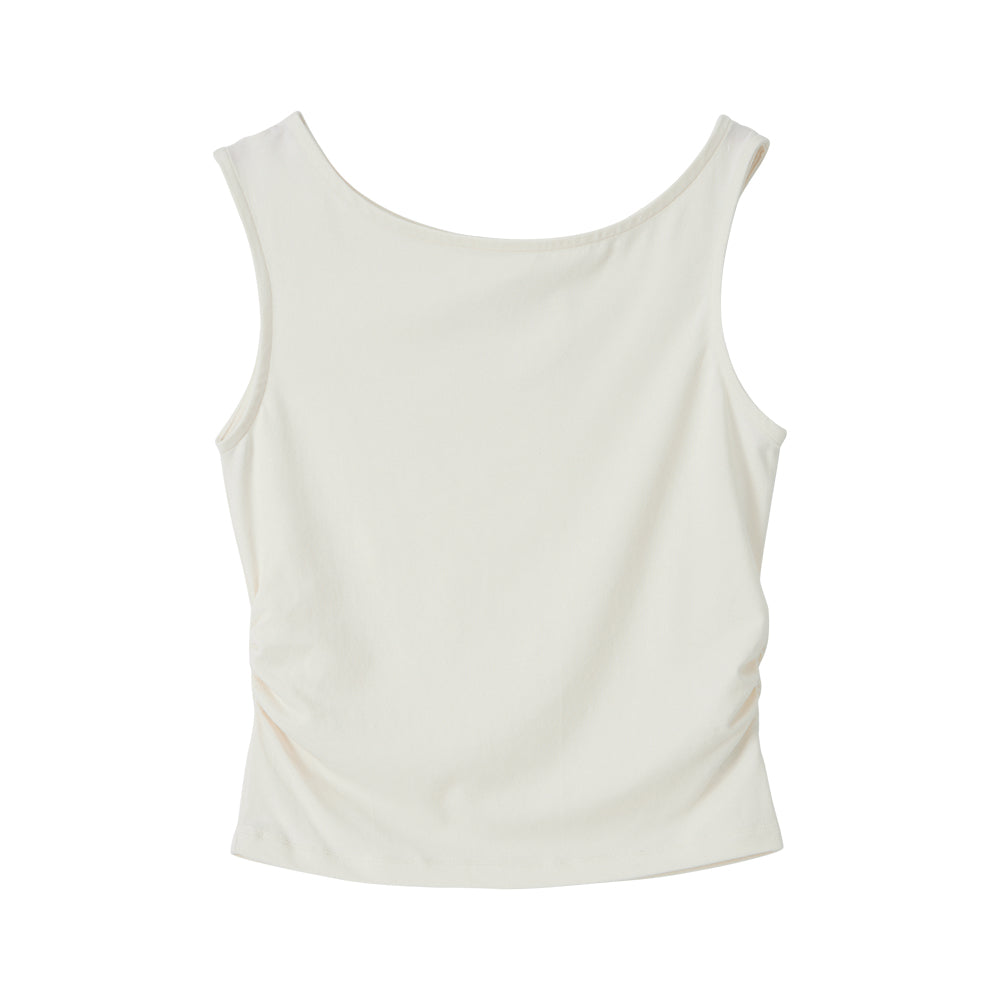 BITTERCELLS Hole Off Shoulder Sleeveless-Ivory