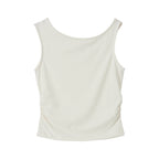 BITTERCELLS Hole Off Shoulder Sleeveless-Ivory
