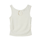 BITTERCELLS Hole Off Shoulder Sleeveless-Ivory