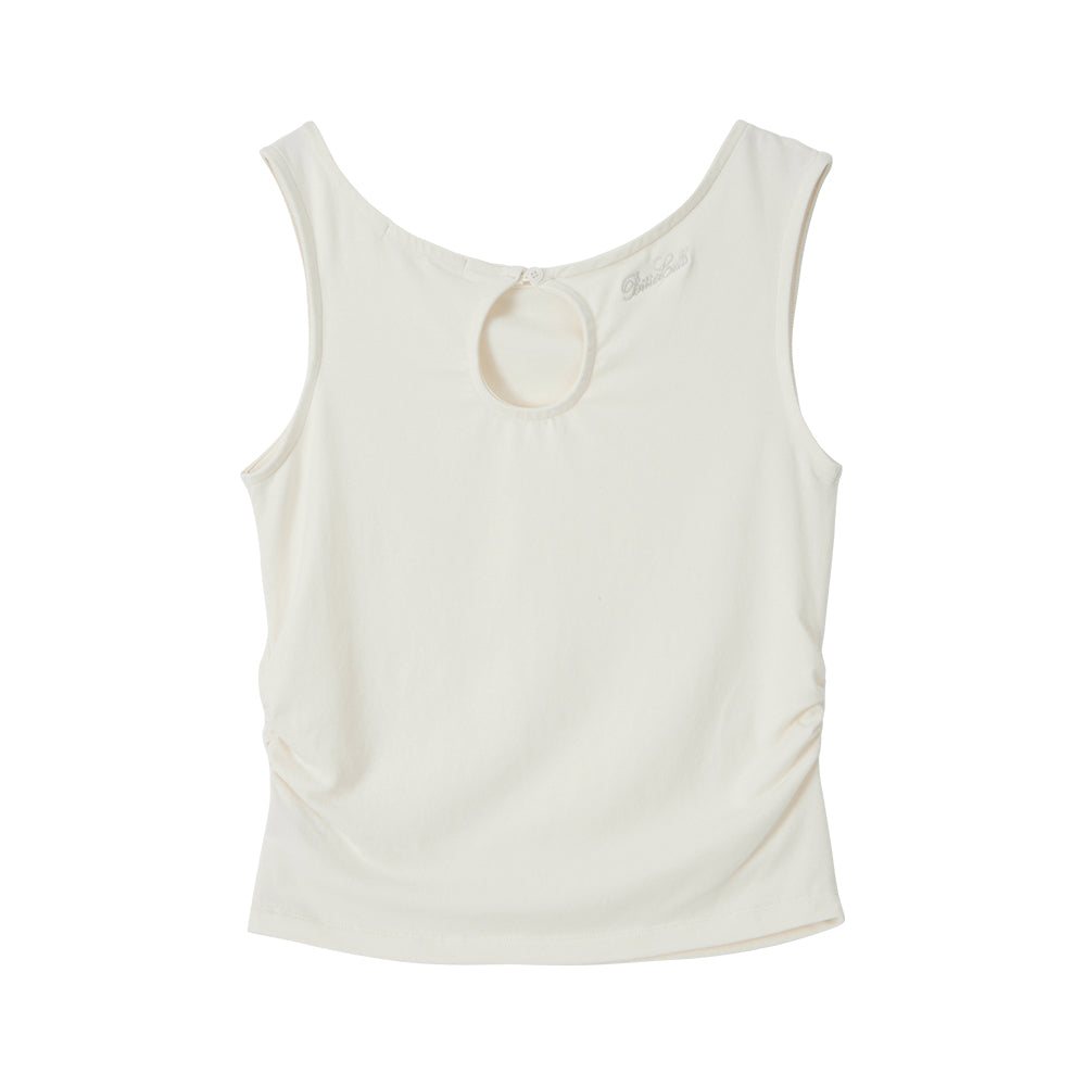BITTERCELLS Hole Off Shoulder Sleeveless-Ivory
