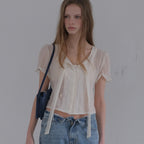 GNOHNOEY [9th] Flower tie flow blouse (Ivory)