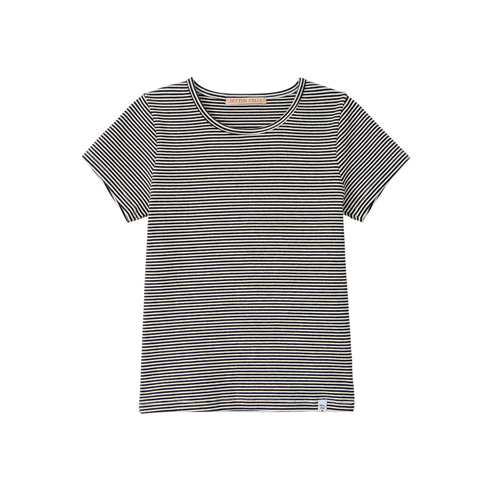 BITTERCELLS Essential Golgi Half Tee-Stripe Charcoal
